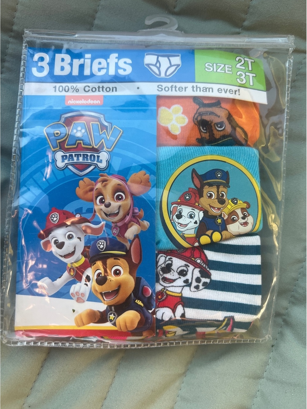 Paw Patrol Boys' 3-Pack Cotton Briefs Size 2T/3T